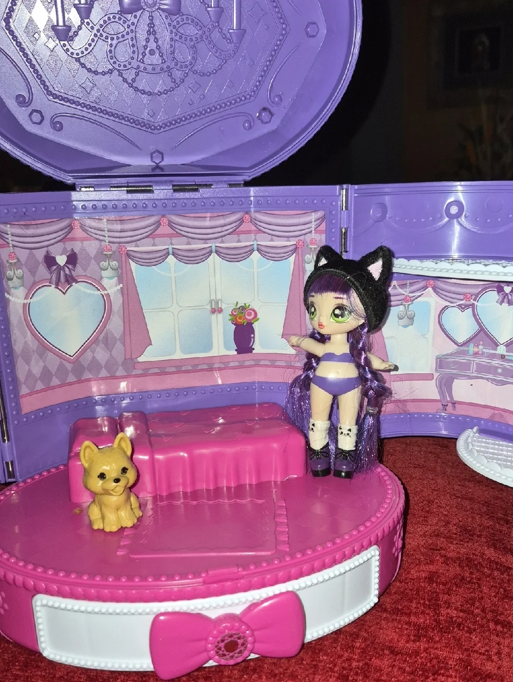 Purple Mini Doll Playset with Pet Figure